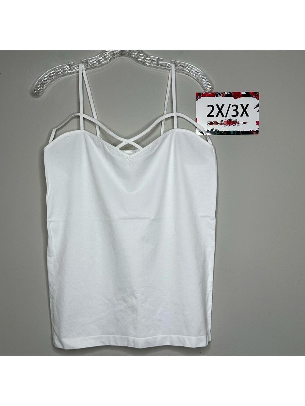White 2X 3X Plus Size Zenana camisole tank
